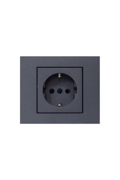 Ovivo Grano Füme Topraklı Priz Çerçeve 1 Adet ürün görseli