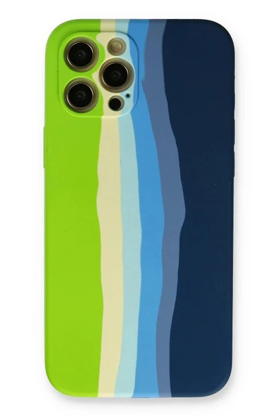 LitaeTrend iPhone 12 Pro Max Kılıf Ebruli Lansman Silikon - Yeşil-Koyu Yeşil ürün görseli 1