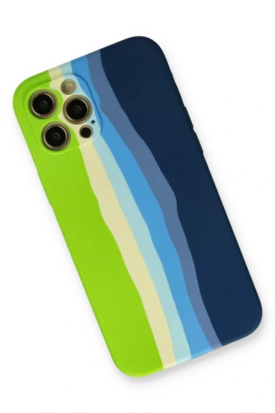 LitaeTrend iPhone 12 Pro Max Kılıf Ebruli Lansman Silikon - Yeşil-Koyu Yeşil - Resim 2