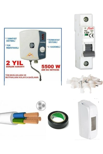 5500w Mutfak Şohbeni 3 Mt Kablolu Tam Takım Set ürün görseli