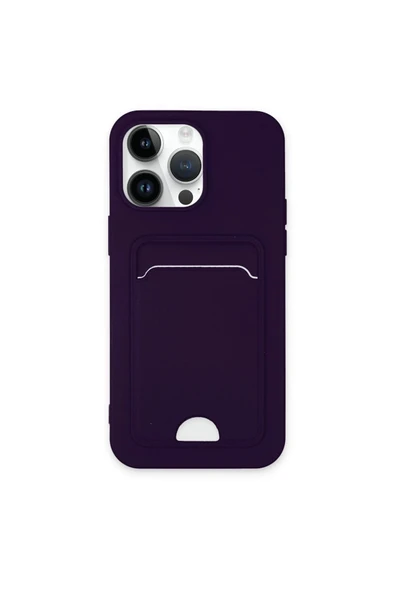 LitaeTrend iPhone 14 Pro Max Kılıf Kelvin Kartvizitli Silikon - Derin Mor ürün görseli 1