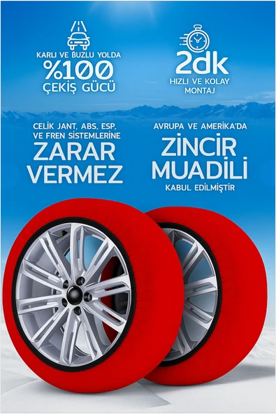 SnowSocks 3D Ekstra Dayanıklı Kar Çorabı ürün görseli