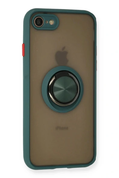 LitaeTrend iPhone 7 Kılıf Montreal Yüzüklü Silikon Kapak - Yeşil - Resim 2