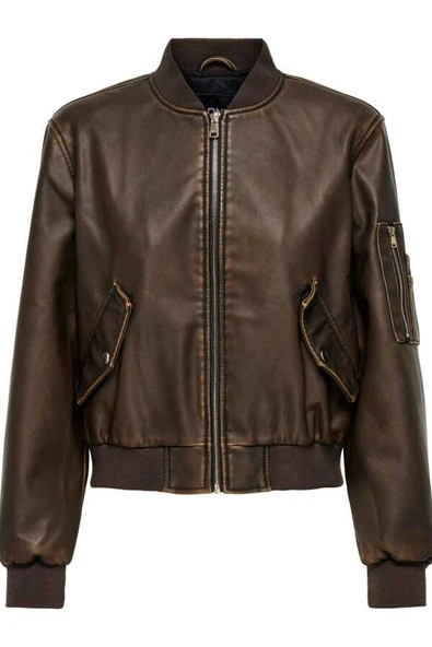 15322890 ONHALLI FAUX LEATHER BOMBER CC OTW - Resim 4