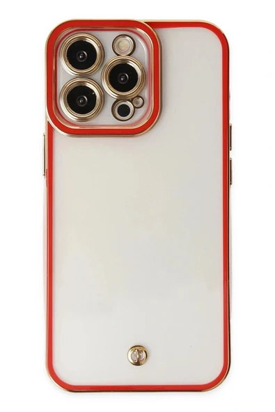 LitaeTrend iPhone 13 Pro Kılıf Liva Lens Silikon - Kırmızı - Resim 2