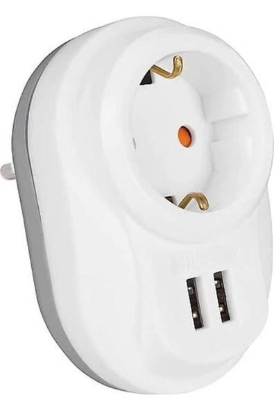 NİLSON AKIM KORUMALI ÇİFT USB Lİ TEKLİ FİŞ PRİZ ürün görseli 1