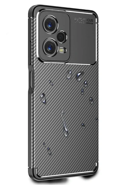 LitaeTrend Xiaomi Poco X5 5G Kılıf Auto Focus Karbon Kapak - Siyah - Resim 5