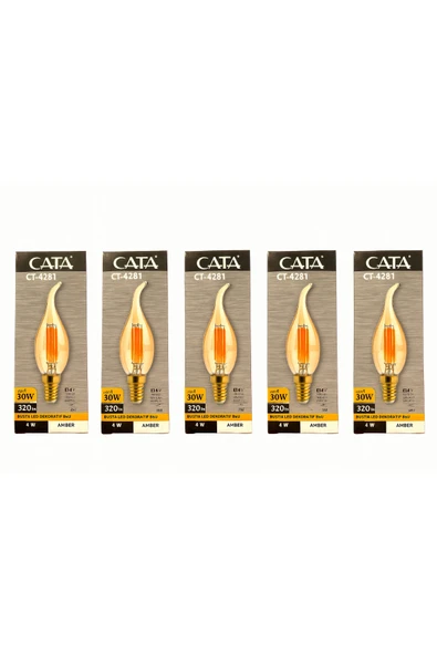 CT-4281 4w Amber Rustik Kıvrık Mum Led Ampul 5Lİ PAKET ürün görseli