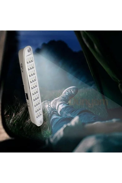 30 Ledli 3w Şarjlı Işıldak Ct-9932 Beyaz Işık - Resim 2