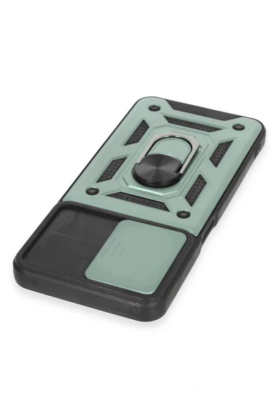 LitaeTrend Realme C35 Kılıf Pars Lens Yüzüklü Silikon - Yeşil - Resim 4