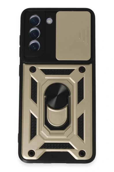 LitaeTrend Samsung Galaxy S21 FE Kılıf Pars Lens Yüzüklü Silikon - Gold ürün görseli 1