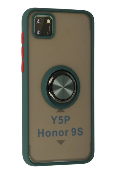LitaeTrend Huawei Y5P Kılıf Montreal Yüzüklü Silikon Kapak - Yeşil - Resim 2