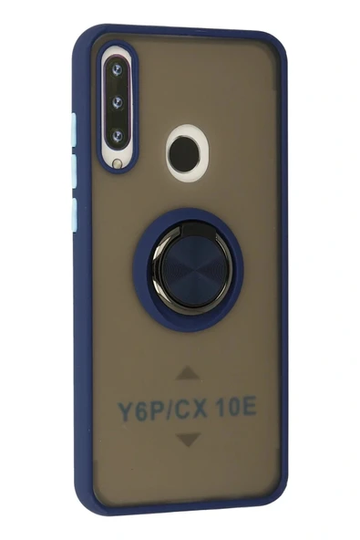 LitaeTrend Huawei Y6P Kılıf Montreal Yüzüklü Silikon Kapak - Lacivert - Resim 2