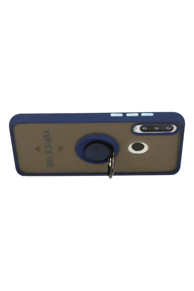 LitaeTrend Huawei Y6P Kılıf Montreal Yüzüklü Silikon Kapak - Lacivert - Resim 3