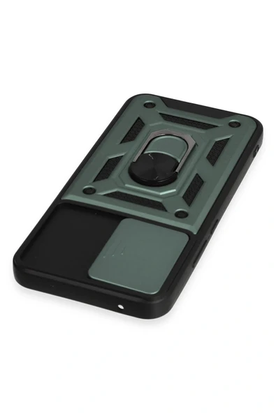 LitaeTrend Samsung Galaxy A34 5G Kılıf Pars Lens Yüzüklü Silikon - Yeşil - Resim 4