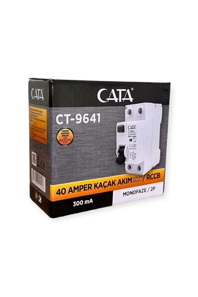 CT-9641 40 AMPER 300 MA MONOFOZE YANGIN KORUMA RÖLESİ ürün görseli