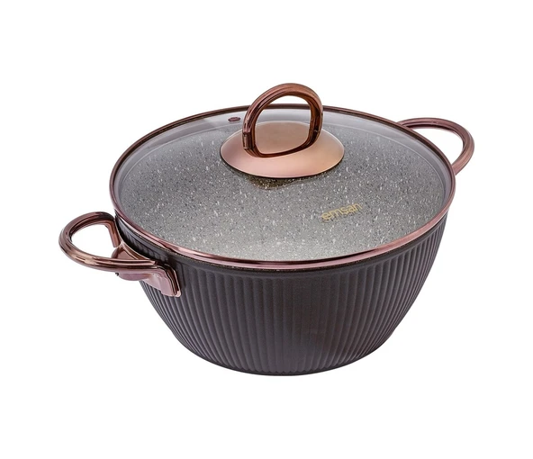 Emsan Line Siyah Rose 7 Parça Granit Tencere Seti - Resim 4