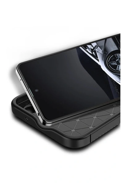 LitaeTrend Xiaomi Poco X5 5G Kılıf Auto Focus Karbon Kapak - Siyah - Resim 4