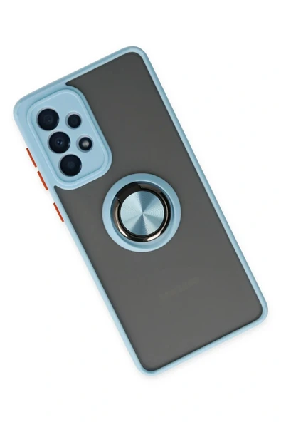 LitaeTrend Samsung Galaxy A33 5G Kılıf Montreal Yüzüklü Silikon Kapak - Buz Mavi - Resim 2