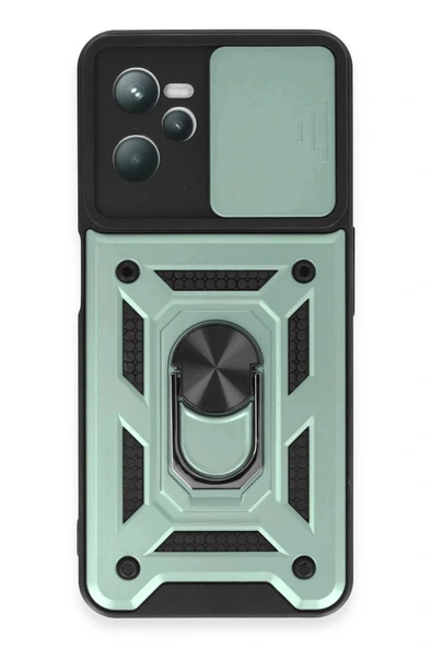 LitaeTrend Realme C35 Kılıf Pars Lens Yüzüklü Silikon - Yeşil ürün görseli 1