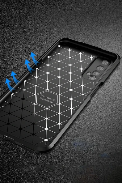 LitaeTrend Realme 7 Kılıf Auto Focus Karbon Kapak - Siyah - Resim 4