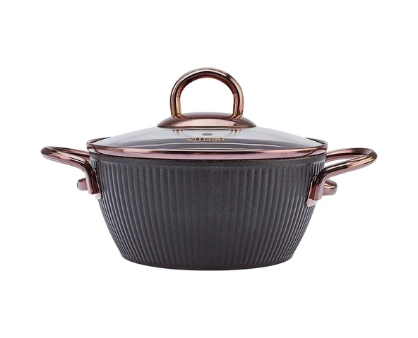 Emsan Line Siyah Rose 7 Parça Granit Tencere Seti - Resim 6