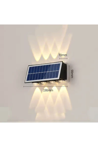 Güneş Enerjili Led Aplik CT-8010 - Solar Enerjili Bahçe Aydınlatma - Resim 2