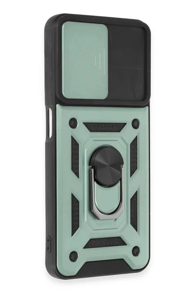 LitaeTrend Realme C35 Kılıf Pars Lens Yüzüklü Silikon - Yeşil - Resim 2