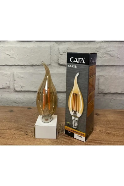 4281 4W Amber Rustik Kıvrık Mum Led Ampul E14 Duy AMBER RENK ürün görseli