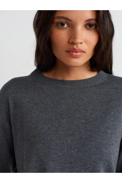 10633 DİLVİN BİSİKLET YAKA BASİC TRİKO KAZAK - Resim 8