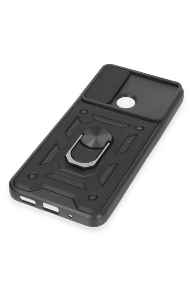 LitaeTrend Xiaomi Redmi 12C Kılıf Pars Lens Yüzüklü Silikon - Siyah - Resim 5