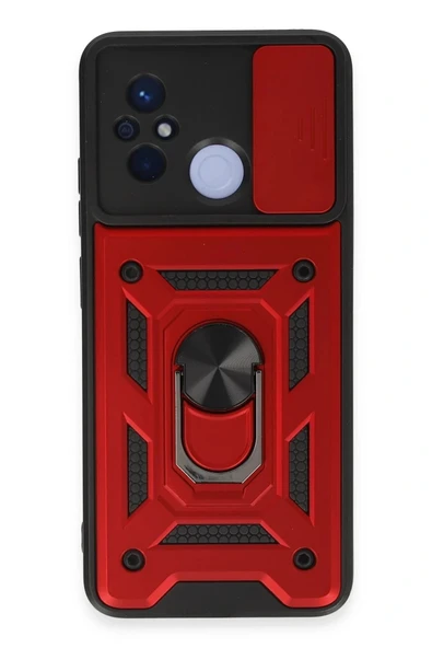 LitaeTrend Xiaomi Redmi 12C Kılıf Pars Lens Yüzüklü Silikon - Kırmızı ürün görseli 1