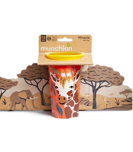 Munchkin Mucize 360° Wildlove Alıştırma Bardağı 12 Ay+ 266 Ml Zürafa - Resim 5