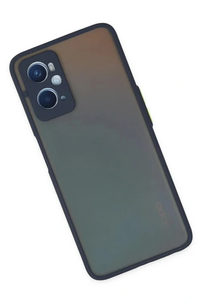 LitaeTrend Oppo A96 Kılıf Montreal Silikon Kapak - Lacivert - Resim 2