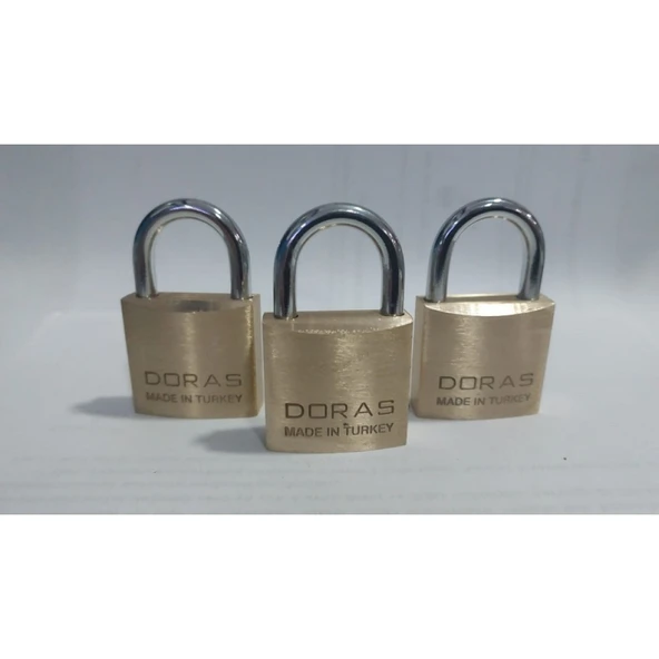 Ersa Doras 30 Mm 3 lü Sarı Pas Sistem Asma Kilit - Resim 3