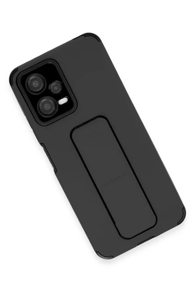 LitaeTrend Xiaomi Poco X5 5G Kılıf Mega Standlı Silikon - Siyah - Resim 3