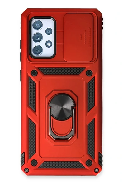 LitaeTrend Samsung Galaxy A73 5G Kılıf Pars Lens Yüzüklü Silikon - Kırmızı ürün görseli 1