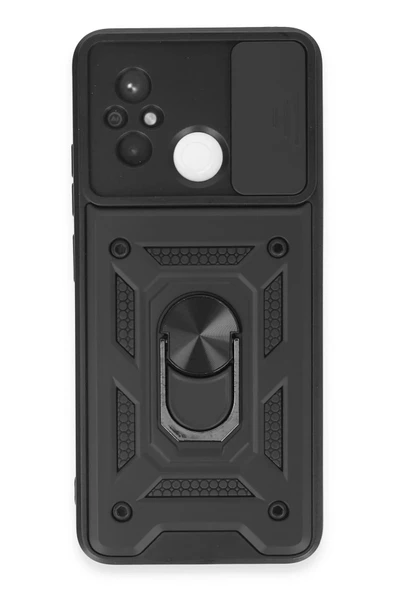 LitaeTrend Xiaomi Redmi 12C Kılıf Pars Lens Yüzüklü Silikon - Siyah ürün görseli 1