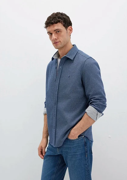 M0211763-70718 MAVİ UZUN KOL GÖMLEK - Resim 2