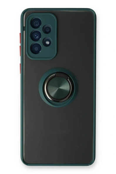 LitaeTrend Samsung Galaxy A73 5G Kılıf Montreal Yüzüklü Silikon Kapak - Yeşil ürün görseli 1