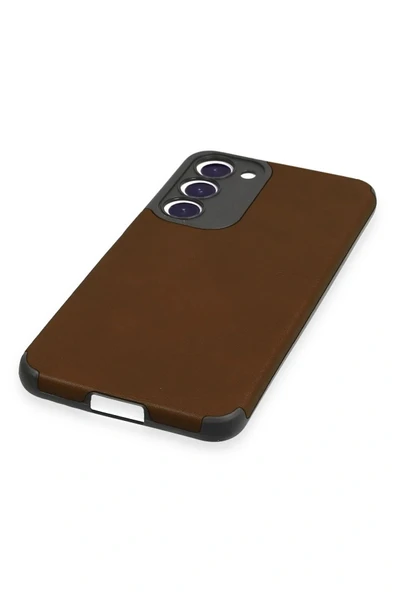 LitaeTrend Samsung Galaxy S23 Plus Kılıf Loop Deri Silikon - Kahverengi - Resim 4