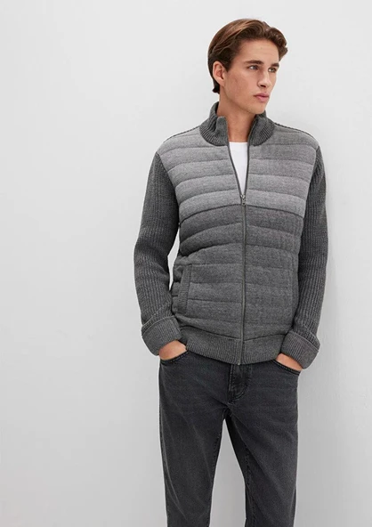 M070804-34686 MAVİ FERMUARLI TRİKO HIRKA ürün görseli