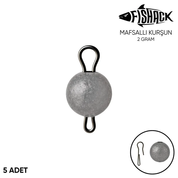 Mafsallı Kurşun - Hareketli İğne Kurşunu - Fishack - 2 Gram - 5'li Paket ürün görseli 1