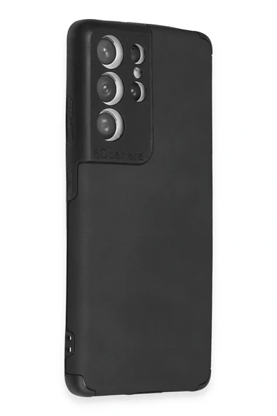 LitaeTrend Samsung Galaxy S21 Ultra Kılıf Loop Deri Silikon - Siyah - Resim 2