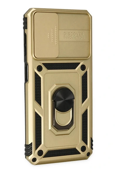 LitaeTrend Samsung Galaxy A23 4G Kılıf Pars Lens Yüzüklü Silikon - Gold - Resim 2