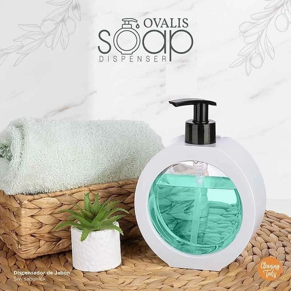 350 ML Tezgah Üstü Oval Banyo Mutfak Sıvı Sabunluk  Banyo Mutfak Bulaşık Lavabo Deterjanlık ürün görseli