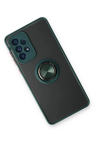 LitaeTrend Samsung Galaxy A73 5G Kılıf Montreal Yüzüklü Silikon Kapak - Yeşil - Resim 2