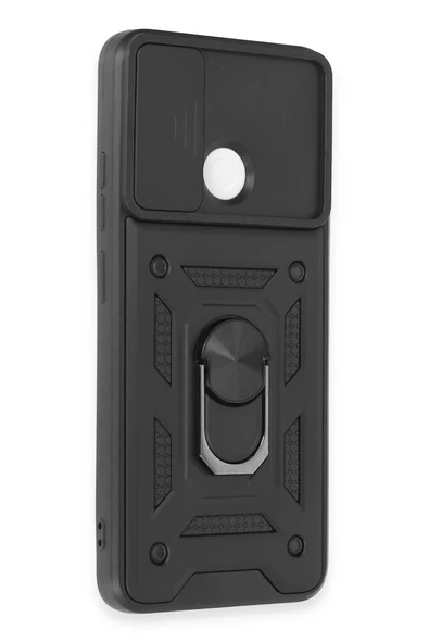 LitaeTrend Xiaomi Redmi 12C Kılıf Pars Lens Yüzüklü Silikon - Siyah - Resim 2