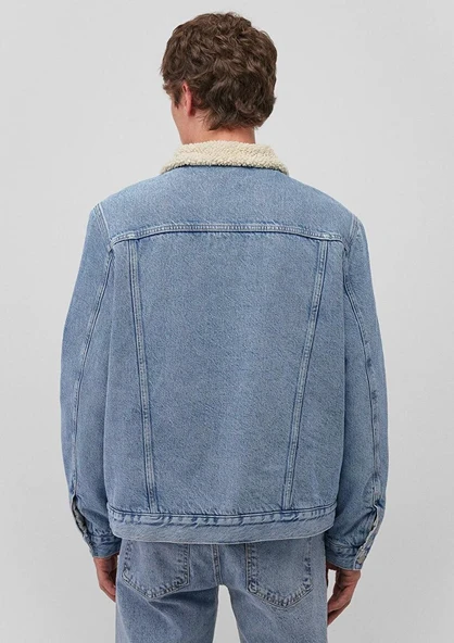 M0111214-88554 MAVİ ZANDER SKY BLUE SHERPA CEKET - Resim 4