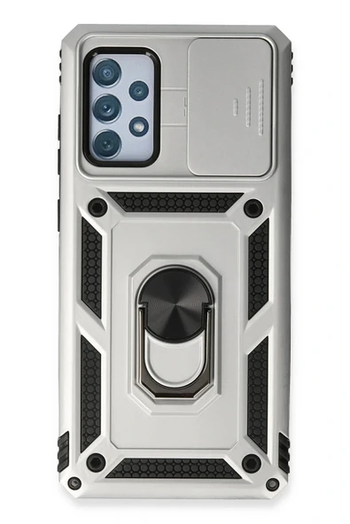 LitaeTrend Samsung Galaxy A53 5G Kılıf Pars Lens Yüzüklü Silikon - Gümüş ürün görseli 1